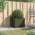 ZNTS Planter Olive Green 49x47x46 cm Steel 841565