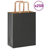 Paper Bags 250 pcs with Handles Black 21x11x28 cm 4101867