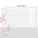 Welded Wire Fence 25 x 1.2 m PVC-Coated Steel Grey Mesh 3336864