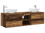 Bathroom Cabinet Set 3 pcs Old Wood 49.5 x 35 x 63 cm 3405793