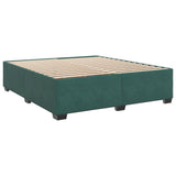 Box Spring Bed with Mattress Dark Green 200x200 cm Velvet 3291017