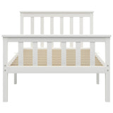 Bed Frame without Mattress White Solid Pinewood 90x200 cm 283214