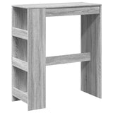 ZNTS Bar Table with Racks Grey Sonoma 90x40x103.5 cm Engineered Wood 854378