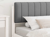 Bed Frame with Upholstered Headboard Light Grey 90 x 200 cm 877798