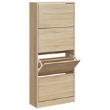 Shoe Cabinet Sonoma Oak 63x24x147 cm Engineered Wood 342543