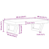 ZNTS Basin Shelf Wall Mounted Steel and Solid Wood Beech 3302363