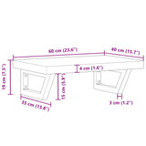 Basin Shelf Wall Mounted Steel and Solid Wood Beech 3302362