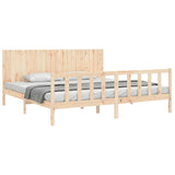 Bed Frame without Mattress 200x200 cm Solid Wood Pine 3192966