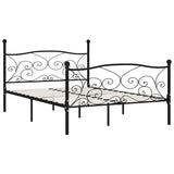 ZNTS Bed Frame without Mattress with Slatted Base Black Metal 120x200 cm 284456