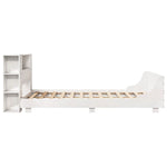 ZNTS Bed Frame without Mattress White 140x200 cm Solid Wood Pine 3323651