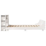 ZNTS Bed Frame without Mattress White 140x200 cm Solid Wood Pine 3323651