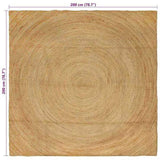 Area Rugs Natural 200 x 200 cm Jute 42010524