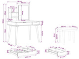 Dressing Table Set FAUSKE 4 pcs White 76 x 50 x 143 cm 3438593