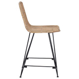 Bar Stool 2 pcs Natural 44 x 54 x 96 cm Rattan and Steel 42033208