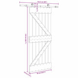 Sliding Door NARVIK 85 x 210 cm Natural and Black 3445216