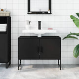Bathroom Sink Cabinet Black Engineered wood Medium 842461