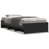 Bed Frame without Mattress Black 90x190 cm Single Engineered Wood 3295703