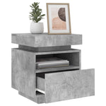 ZNTS Bedside Cabinet with LED Lights Concrete Grey 40x39x48.5 cm 836790