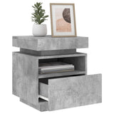 ZNTS Bedside Cabinet with LED Lights Concrete Grey 40x39x48.5 cm 836790