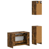 3 Piece Bathroom Cabinet Set UTRECHT Smoked Oak Engineered Wood 3417815