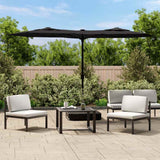 Double-Head Garden Parasol with LEDs Black 316x145 cm 362975