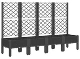 Garden Planter with Trellis Black 160x40x142 cm PP 367933
