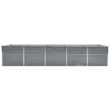 Garden Raised Bed Galvanised Steel 400x80x45 cm Grey 47056