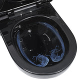 Wall Hung Rimless Toilet with Bidet Function Ceramic Black 145782