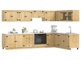 Cabinet with Drawer SKI 10 pcs Honey Brown Solid Pine Wood 3392647