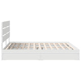 Storage Bed with Headboard White 200 x 200 cm Engineered Wood 3411873