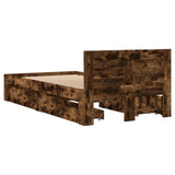 Bed Frame with Headboard without Mattress Smoked Oak 100x200 cm 3295580