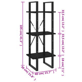 3-Tier Book Cabinet Black 40x30x105 cm Solid Pinewood 806496