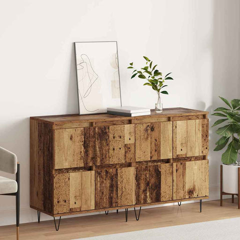 Sideboards 2 pcs Old wood 120 x 35 x 70 cm Engineered wood 3394533