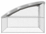 Dog Kennel with Storage Silver 2 x 2 x 2 m Galvanised steel 42008377