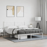 Metal Bed Frame without Mattress with Headboard White 160x200cm 376278