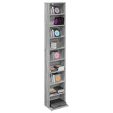 CD Cabinet Grey Sonoma 33 x 23.5 x 175 cm Engineered Wood 8012652