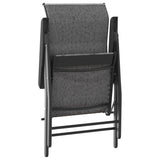 Folding Garden Chairs 4 pcs Grey Poly Rattan 3270610