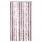 Fly Curtain Silver Grey and Pink 100x220 cm Chenille 377365