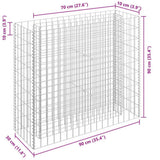 Gabion Raised Bed Galvanised Steel 90x30x90 cm 145631