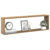 Wall Cube Shelves 4 pcs Artisan Oak 100x15x30 cm Engineered Wood 856585
