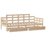 Daybed with Drawers without Mattress 90x200 cm Solid Wood 3302120