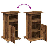 Podium with Drawer Old Wood 55 x 55 x 107 cm Engineered Wood 862297