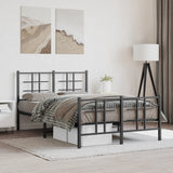 Bed Frame Black Powder-coated Steel Small Double Bed Frame 355576