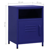 Nightstands 2 pcs Navy Blue 35x35x51 cm Steel 3095215