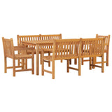 Garden Dining Set Natural Teak Solid Teak Wood Medium 3157170