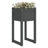 Planters 2 pcs Grey 40x40x81 cm Solid Wood Pine 822127