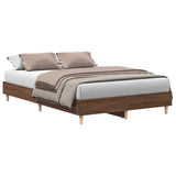 Bed Frame No Mattress Brown Oak 135x190 cm Double Engineered Wood 861072