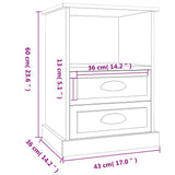 Bedside Cabinets 2 pcs High Gloss White 43x36x60 cm 816333