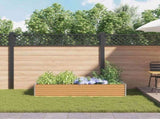 Garden Raised Bed 195 x 100 x 36 cm Galvanised Steel 42017359