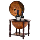 Globe Bar Wine Stand Brown Solid Wood Eucalyptus 343473
